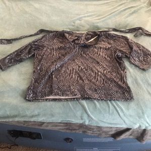 Black and white snake skin pattern blouse